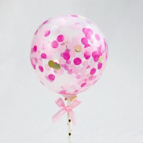 Taarttopper Confetti Ballon – Roze