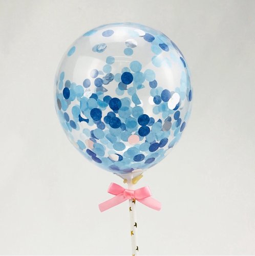 Taarttopper Confetti Ballon – Blauw
