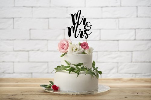 Taarttopper Mr & Mrs Groot – Zwart Karton