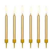 T-0255-PartyDeco Taartkaarsjes Goud 6 stuks