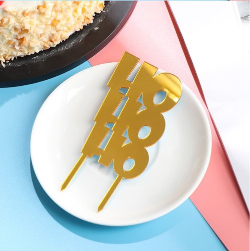 T-0334-Taart Decoratie Ho Ho Ho Kerst Taarttopper Acryl Goud