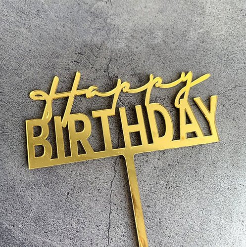 Taarttopper Happy Birthday Script – Goud
