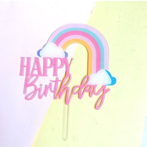 Taarttopper Regenboog – Acryl