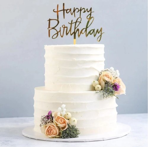 Taarttopper Happy Birthday Klein – Goud
