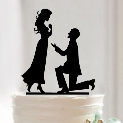Taarttopper Verloving – Zwart Acryl