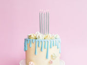 T-0441-PartyDeco Taartkaarsjes Zilver Lang 12 stuks