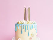 T-0442-PartyDeco Taartkaarsjes Goud Lang 12 stuks