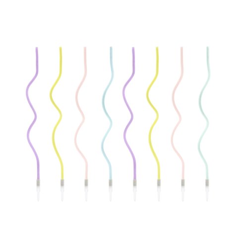 Taartkaarsjes Spiraal Pastel – 8 stuks