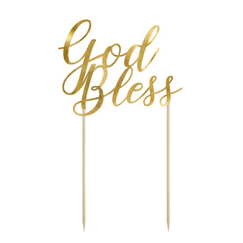 Taarttopper God Bless – Goud – foto 2