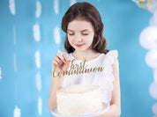 T-0462 - PartyDeco First Communion Taarttopper Communie Goud
