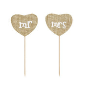 T-0463 - PartyDeco Mr & Mrs Taarttopper Jute Hart