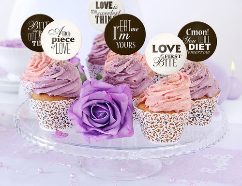 Cupcake Toppers Sweet Love – 6 stuks