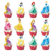 T-0479-Cupcake Decoratie - Disney - Prinses - Frozen - Taarttopper - 24 stuks