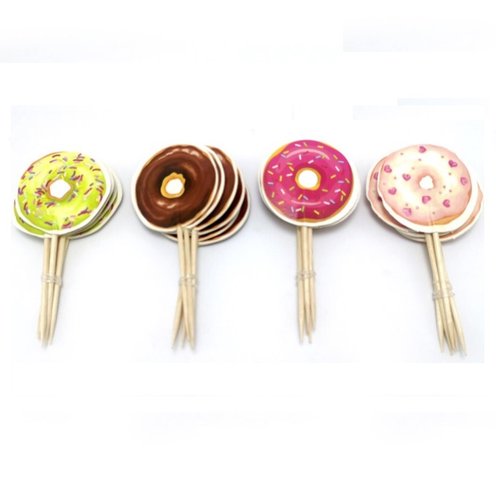 Cupcake Toppers Donut – 12 stuks