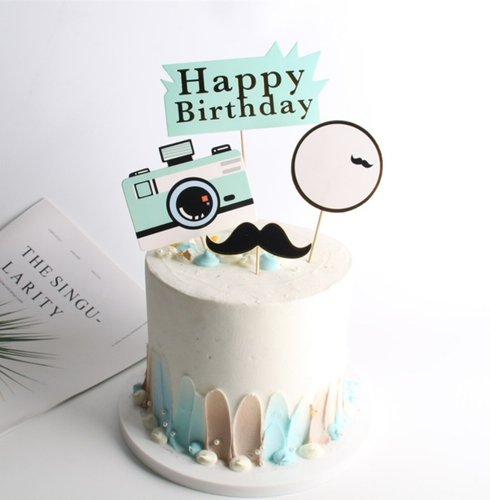 T-0495_Taart_Decoratie_Fototoestel_Taarttopper_Set_Camera_Snor_m.jpg