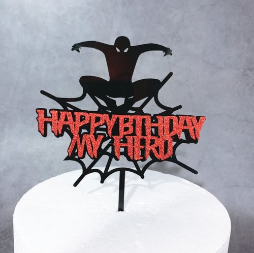 T-0497_Taart_Decoratie_Happy_Birthday_My_Hero_Taarttopper_Spiderman_m.jpg