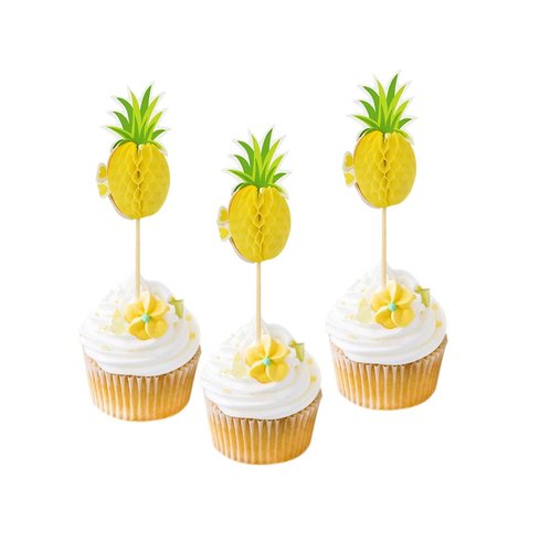 Cupcake Toppers Ananas – 6 stuks