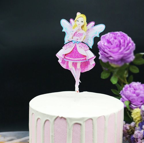 Taarttopper Elfje – Roze Acryl