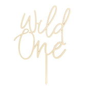 T-0524-PartyDeco Taarttopper Wild One Verjaardag Hout