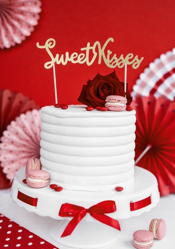 Taarttopper Sweet Kisses – Goud