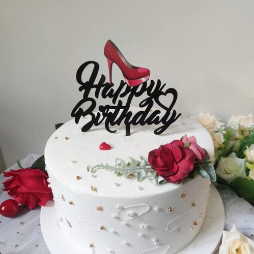 T-0531-Taart Decoratie Verjaardag Taarttopper Happy Birthday Pump