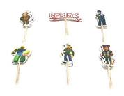 T-0537-Taart Decoratie - Roblox - Cupcake Toppers - Set - 24 stuks