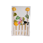 T-0571-Taart Decoratie - Tropisch - Set - Flamingo - Toekan - Ananas