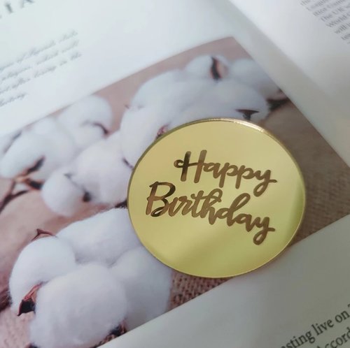 Taarttoppers Happy Birthday Cirkel – Goud Acryl