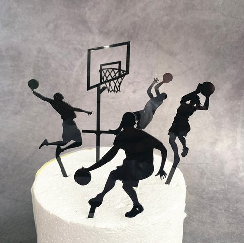 Taarttoppers Basketbal – Zwart Acryl