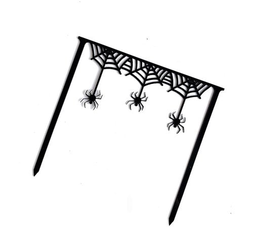 Halloween Taarttopper Spinnenweb met Spin – Zwart