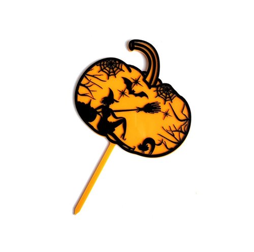 Halloween Taarttopper Pompoen & Heks