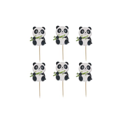 Panda Cupcake Toppers – 6 stuks