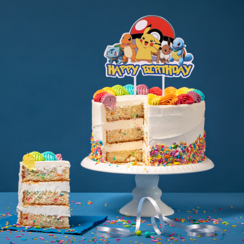 T-0655-Taart Decoratie Pokémon Verjaardag Taarttopper Happy Birthday