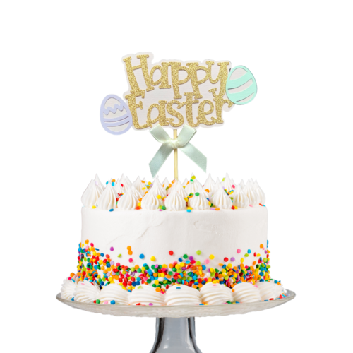T-0665-Taart Decoratie - Happy Easter - Taarttopper - Pasen - Paasei - Paasei