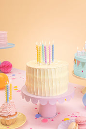 T-0700-PartyDeco Taartkaarsjes Twist Pastel 6 stuks