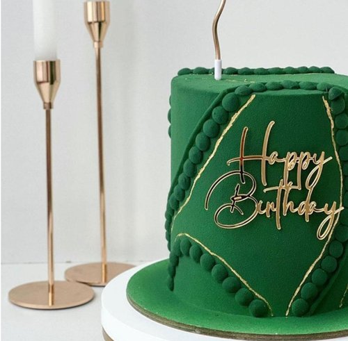 Taarttopper Happy Birthday zonder Steker – Goud Acryl