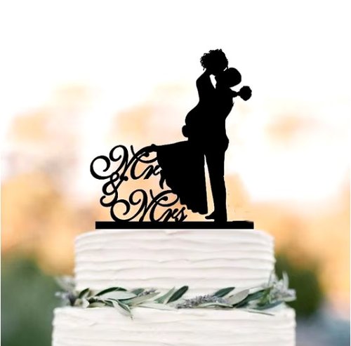 Taarttopper Mr & Mrs Bruid Tillen – Zwart Acryl