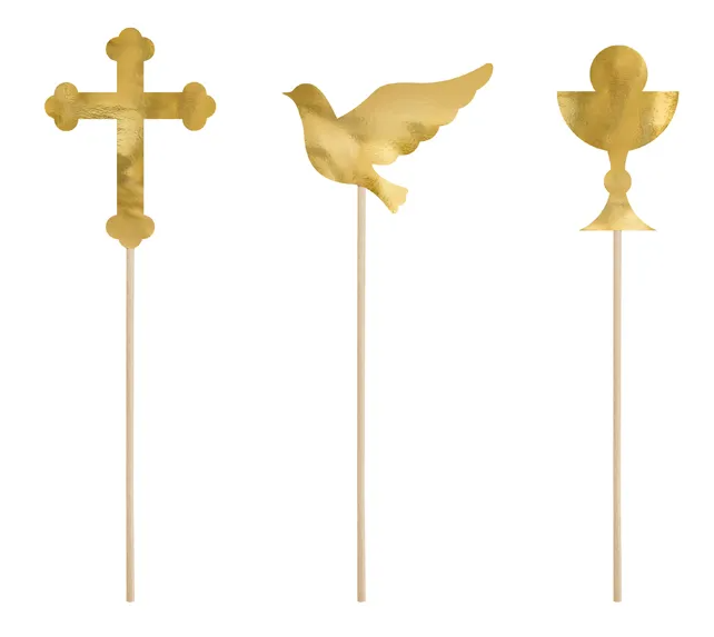 PartyDeco Taart Decoratie Doop / Communie - 6 stuks - T-0735