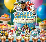 Paw Patrol Taarttopper "Happy Birthday" – 12 cm - T-0738