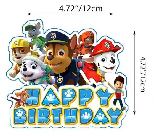 Paw Patrol Taarttopper "Happy Birthday" – 12 cm - T-0738