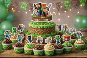 Taartdecoratie – Minecraft-stijl – Happy Birthday (16-delig) - Game Thema
