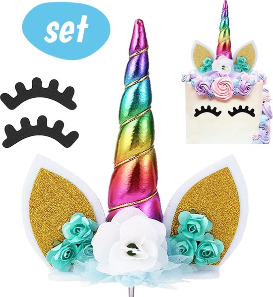 Taarttopper Unicorn Set – Regenboog