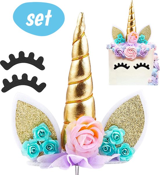 Taarttopper Unicorn Set – Goud