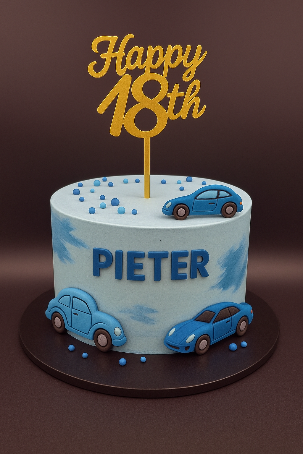 Taarttopper Happy 18th – Goud