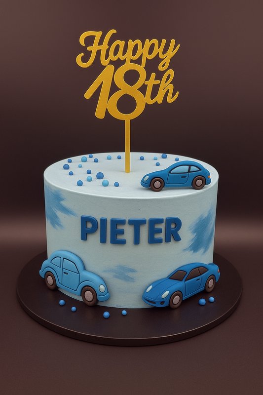 Taarttopper Happy 18th – Goud