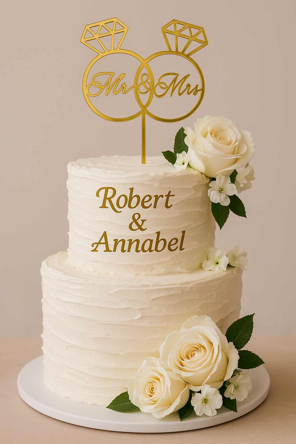 Taarttopper Mr & Mrs Ringen – Goud