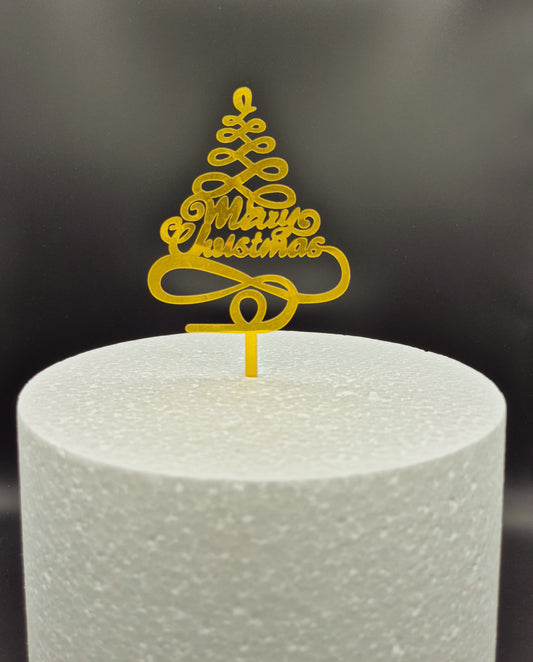 Taarttopper Merry Christmas Kerstboom