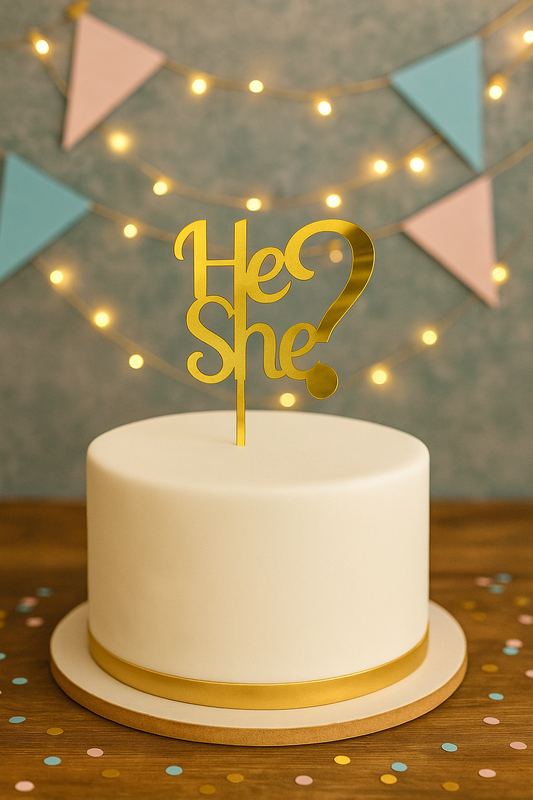Taarttopper He or She – Goud